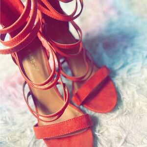 Bamboo Size 9, non slip, strapped sandaled heels